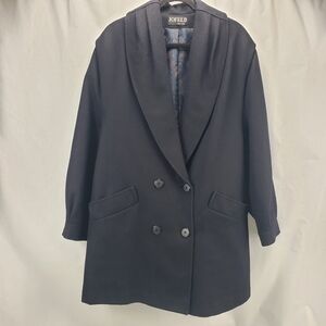 Jofeld Blue Wool Trench Pea Coat